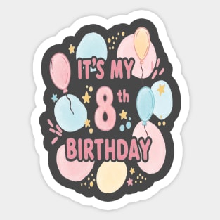 Groovy Eighth Birthday Party Eighth Birthday Tee - Officially Too Cool for Coasters. Sticker